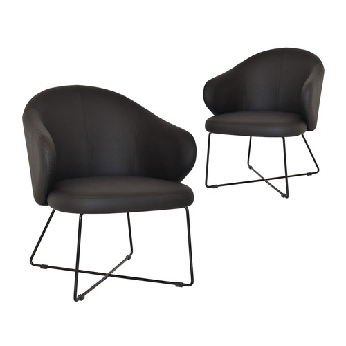 Scranton Cross Sled Vinyl Armchairs