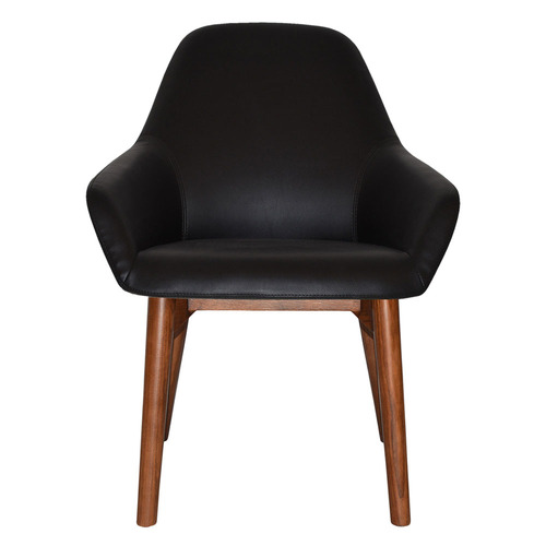 Bellevue Vinyl Armchairs with Ash Wood Legs