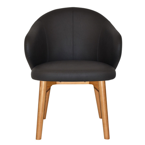 Scranton Vinyl Armchairs with Ash Wood Legs
