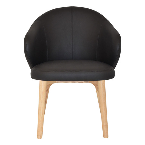Scranton Vinyl Armchairs with Ash Wood Legs