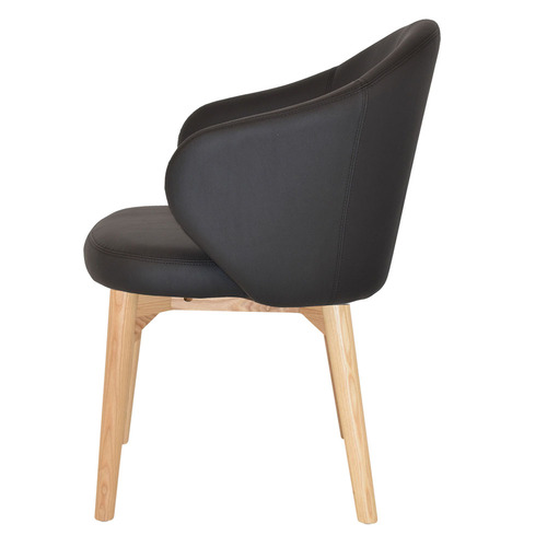 Scranton Vinyl Armchairs with Ash Wood Legs