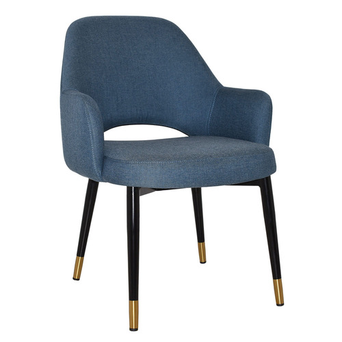 93cm Lexington Cotton-Blend Armchairs with Brass Accent