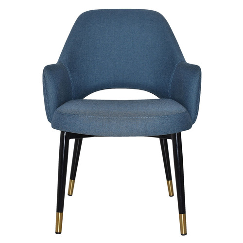 93cm Lexington Cotton-Blend Armchairs with Brass Accent