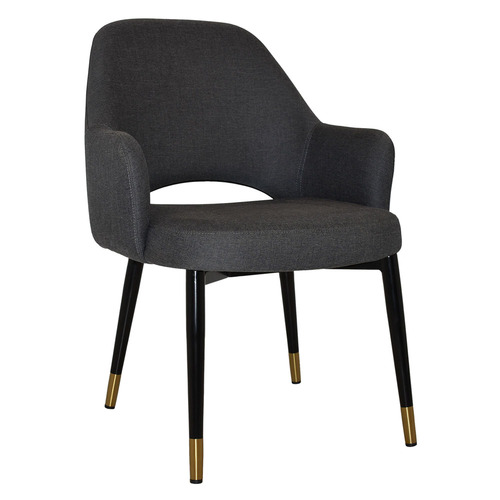 93cm Lexington Cotton-Blend Armchairs with Brass Accent