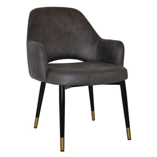 93cm Lexington Upholstered Armchairs with Brass Accent