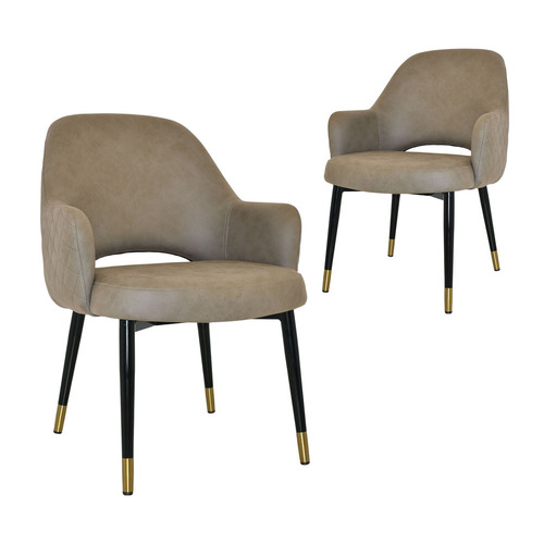 93cm Lexington Upholstered Armchairs with Brass Accent