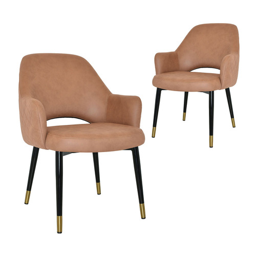 93cm Lexington Upholstered Armchairs with Brass Accent