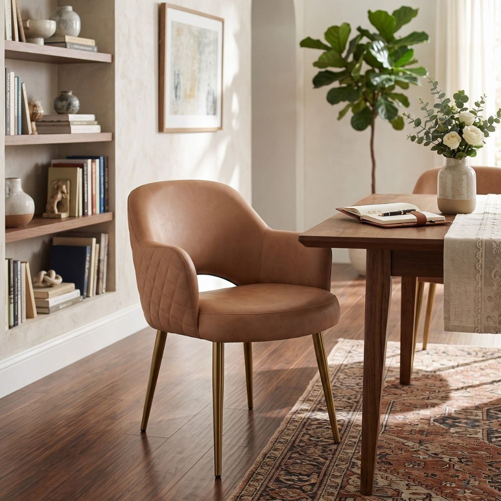 Lexington Upholstered Armchairs with Stainless Steel Legs
