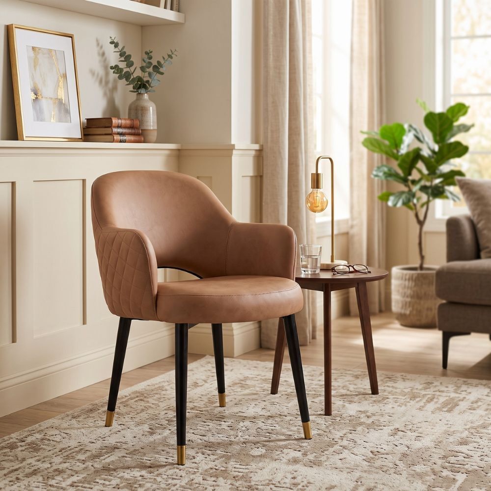Lexington Upholstered Armchairs with Brass Accent