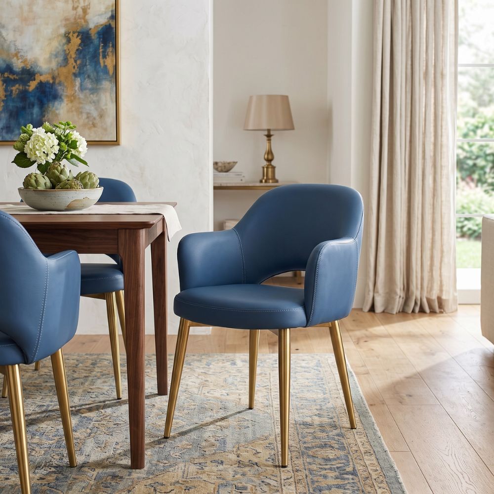 Lexington Vinyl Armchairs with Stainless Steel Legs