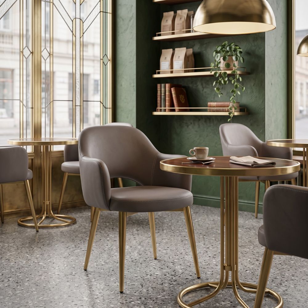 Lexington Vinyl Armchairs with Stainless Steel Legs