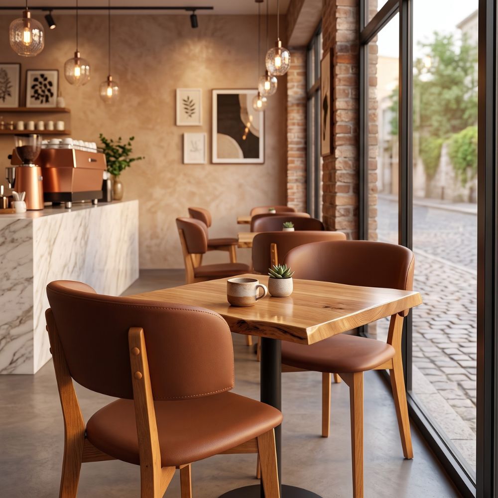 Tan Koch Faux Leather Dining Chairs