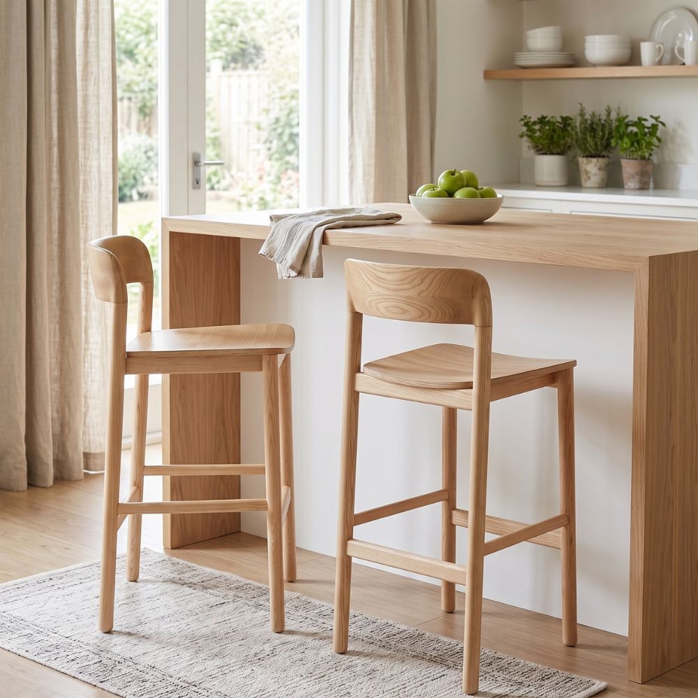 76cm Trinity Ash Wood Bar Stools