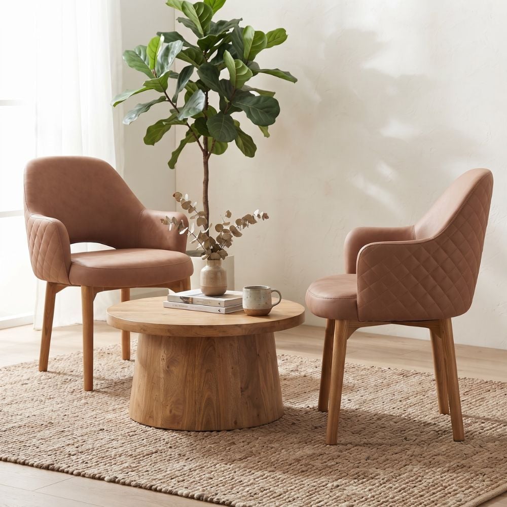 93cm Lexington Upholstered Armchairs with Ash Wood Legs