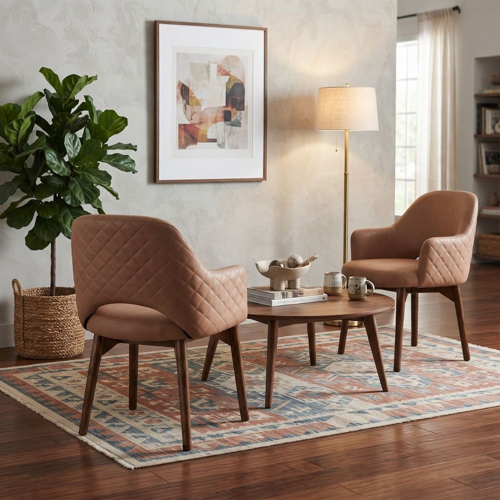 93cm Lexington Upholstered Armchairs with Ash Wood Legs