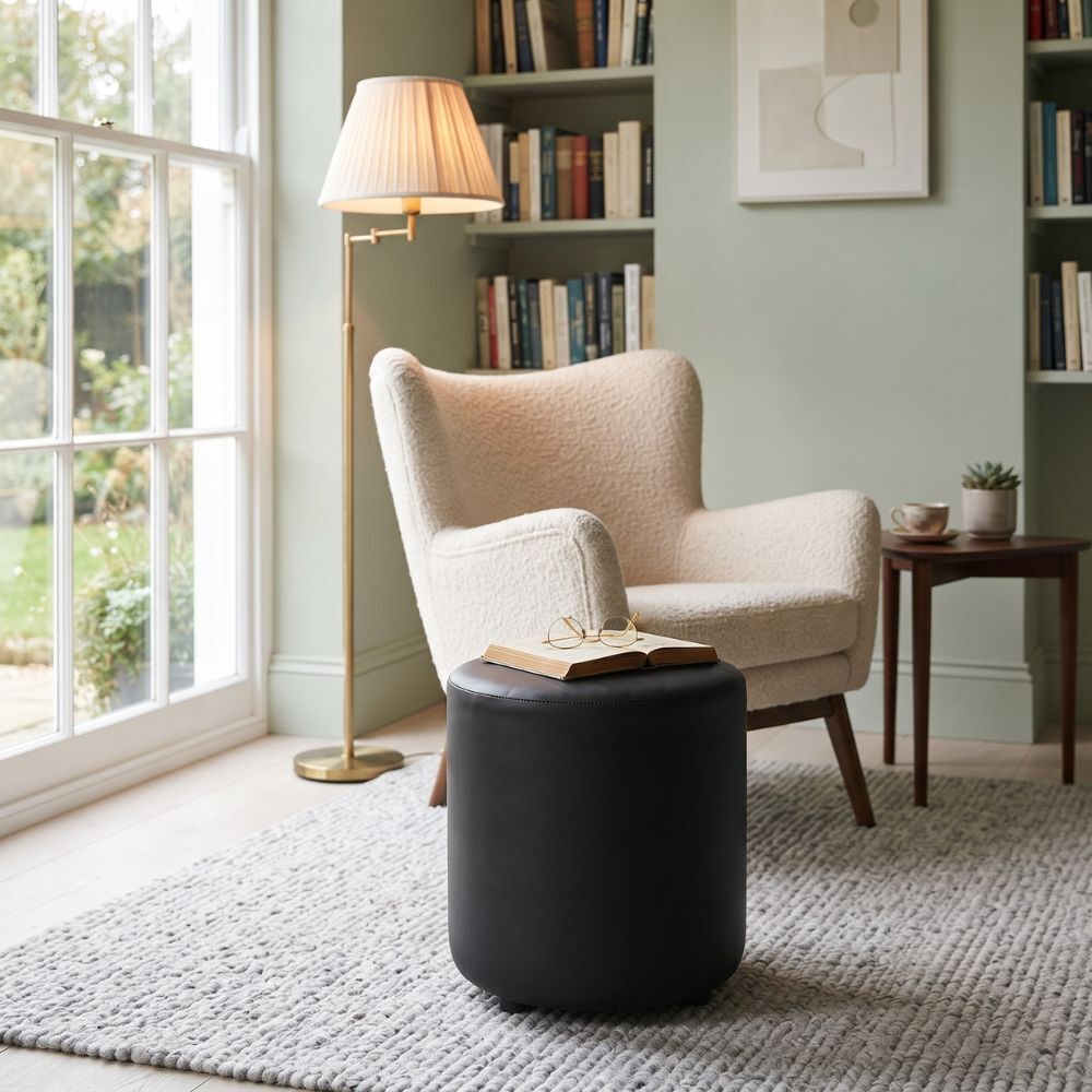 Corbelt Faux Leather Ottoman