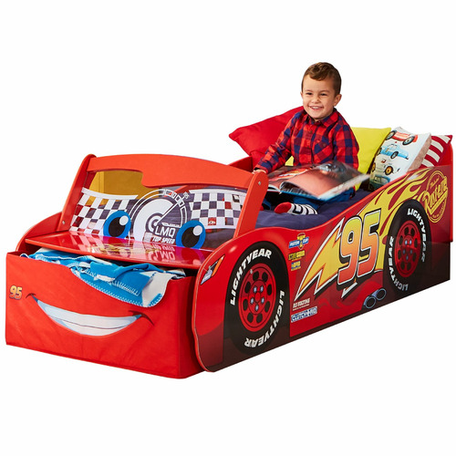 Disney Cars Lightning Mcqueen Toddler Bed With Storage Temple