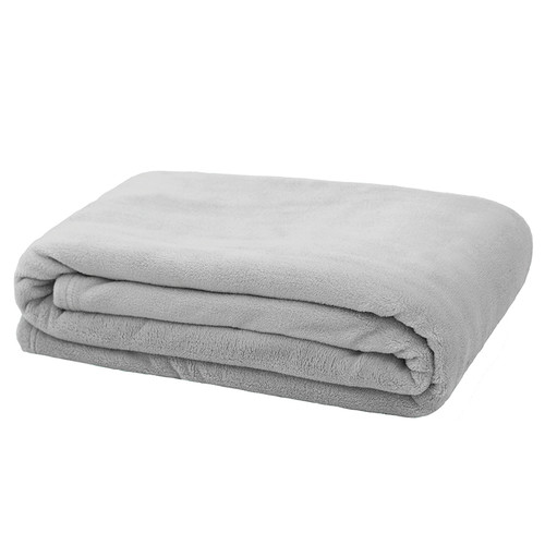 Bambury Microplush Silver Throw Rug 