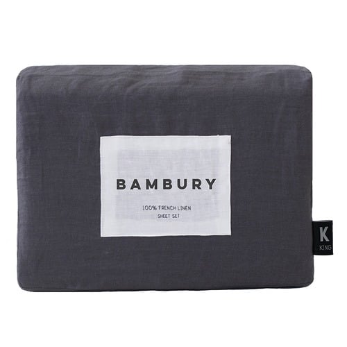 Charcoal Linen Sheet Set
