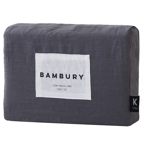 Charcoal Linen Sheet Set