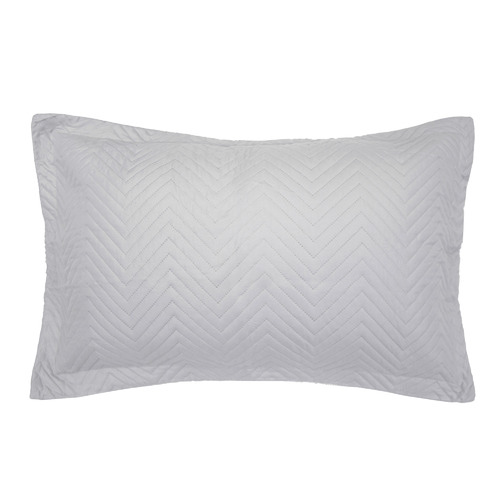 Silver Herringbone Embossed Coverlet Set