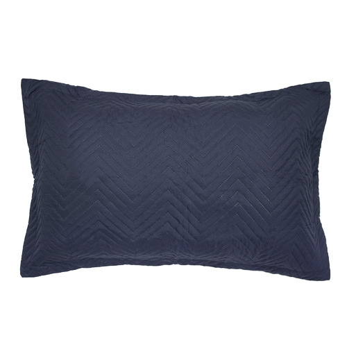 Navy Herringbone Embossed Coverlet Set