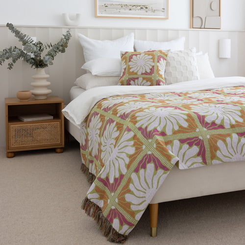 Zinnia Cotton Single Throw