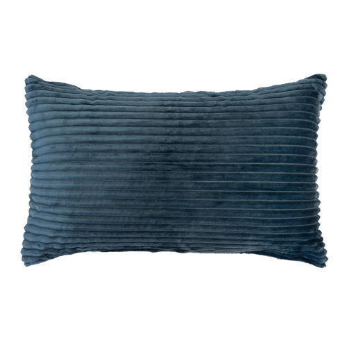 Petrol Stripe Channel Velour Cotton Quilt Cover Set
