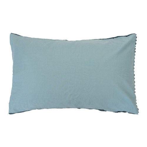 Petrol Stripe Channel Velour Cotton Quilt Cover Set