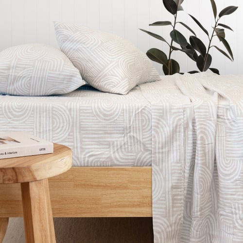 Geometric Bowie Cotton Flannelette Sheet Set