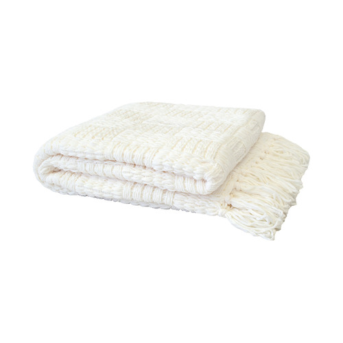 Asha Chenille Check Throw