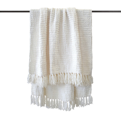 Asha Chenille Check Throw