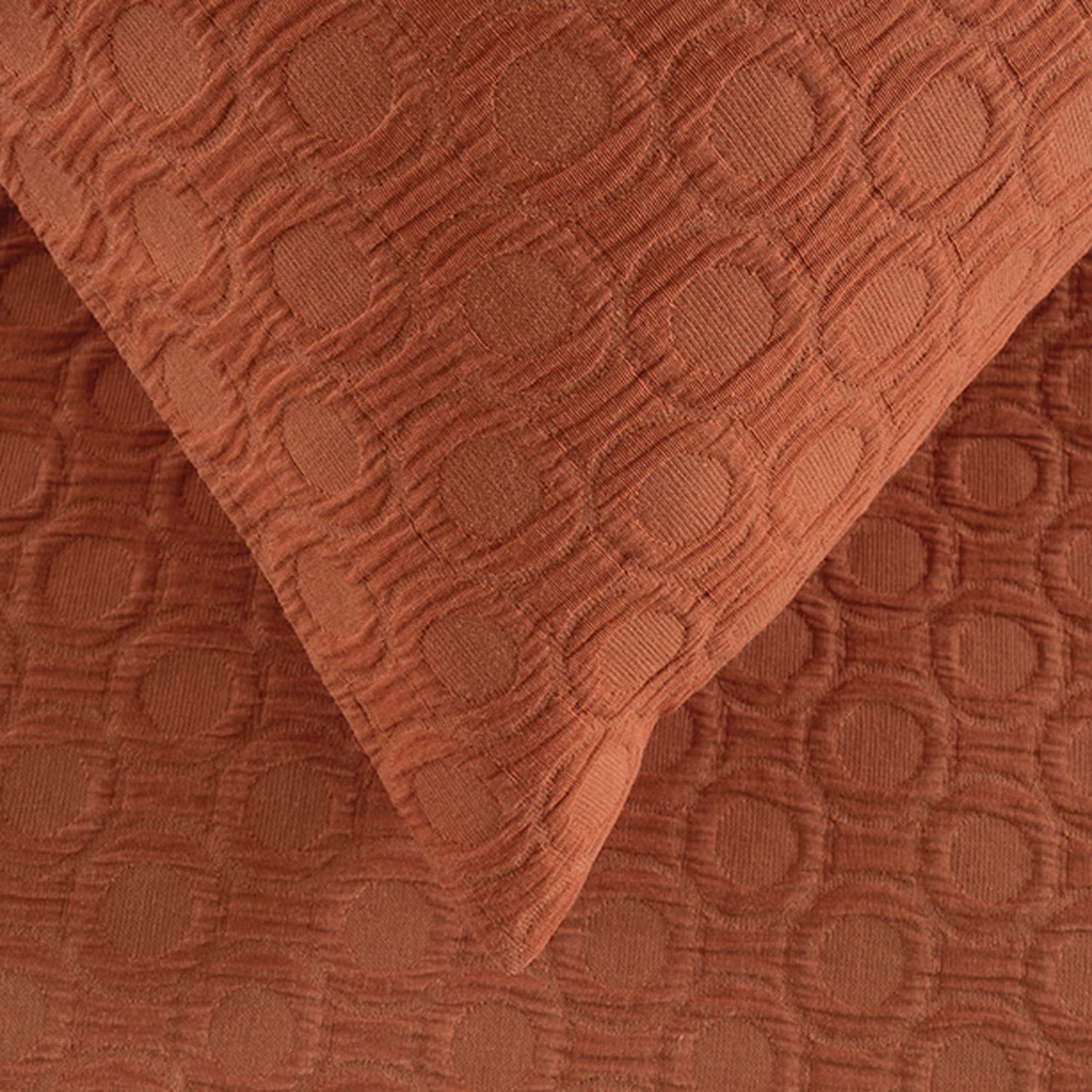 Rust Gaia Jacquard Quilt Cover Set Rust