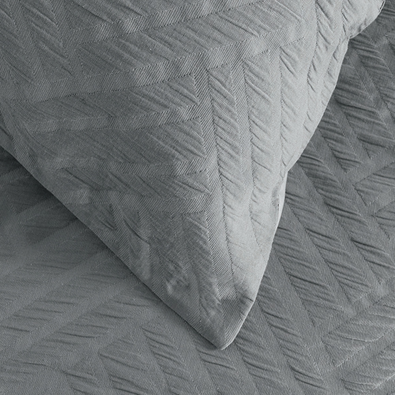 Steel Derya Jacquard Quilt Cover Set