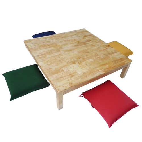 Low Square Kids Table with 4 Cushions