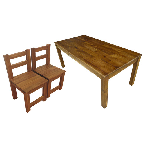 rectangle table with 2 chairs