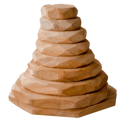 Q Toys Natural Wooden Stacking Stones