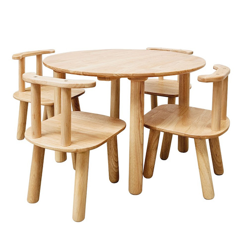 Kids' 4 Seater Round Table & Chair Set