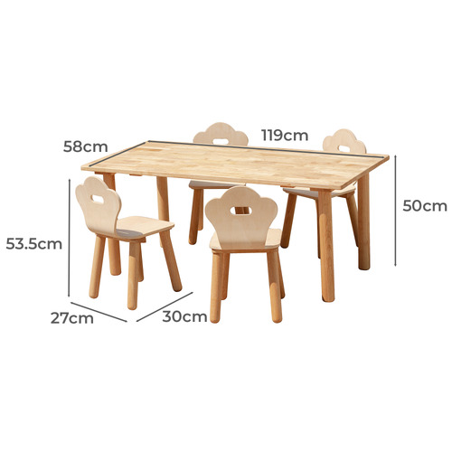 Q Toys Kids' Classic Rectangular Table and Chairs Set