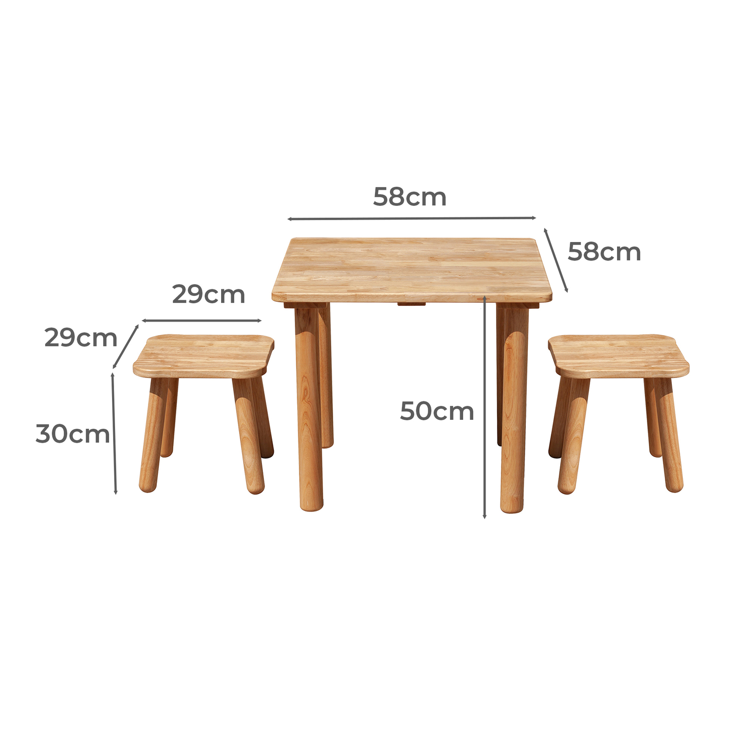 Q Toys Kids' Classic Rubberwood Table & Stool Set | Temple & Webster