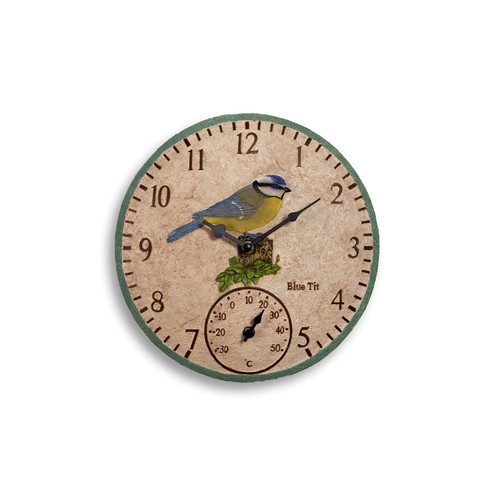 Blue Tit Outdoor Clock | Temple & Webster