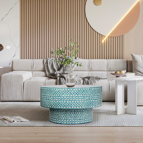 The Decor Store Denise Round Capiz Shell Coffee Table Temple & ster