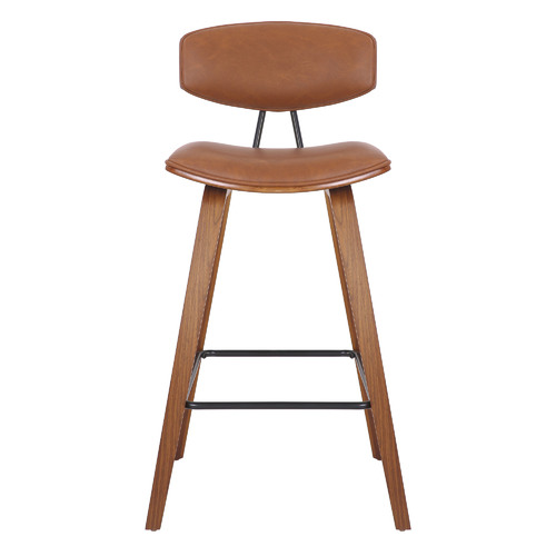 The Decor Store 69.5cm Tan Retro Faux Leather Barstool | Temple & Webster