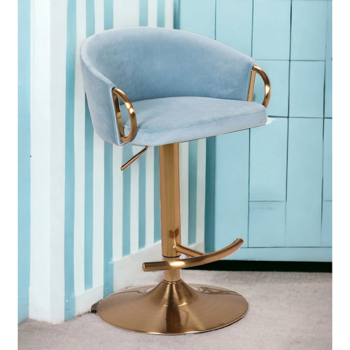 Emmett Velvet Adjustable Barstool
