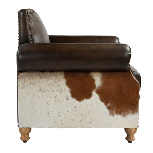 Zekria Genuine Leather & Cowhide Armchair
