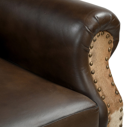 Zekria Genuine Leather & Cowhide Armchair