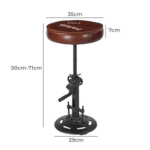 51cm  Adele Leather Wind Up Barstool