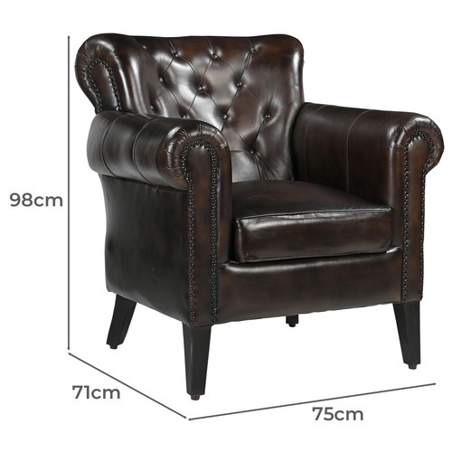 Chocolate Leather Arm Chair