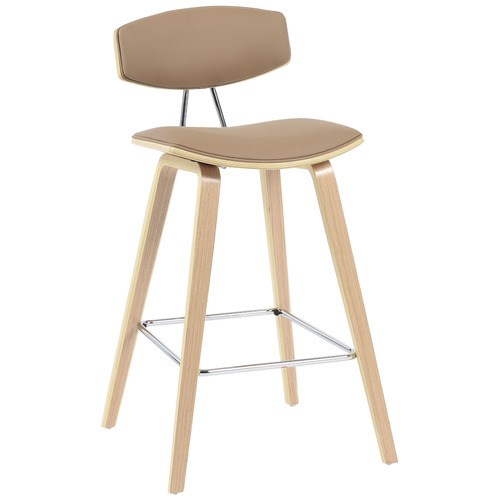 90.5cm Leigh Walnut Wood Bar Stool