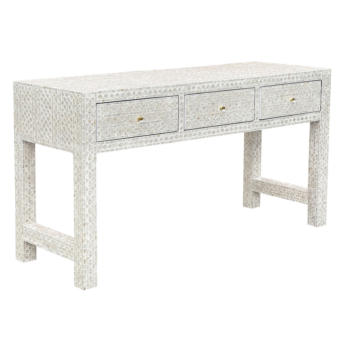 Daena 3 Drawer Mother of Pearl  Console Table
